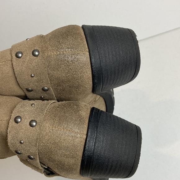 Korks by Kork-Ease Harness Ankle Boots 8 Moto Cassandra Suede Western Leather - Picture 6 of 13